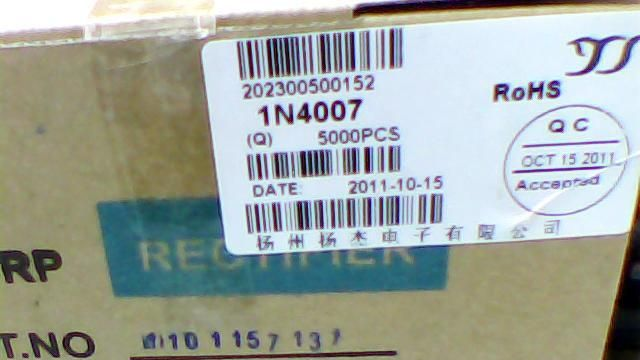 供应环保编带整流二极管1N4007/1A1200V