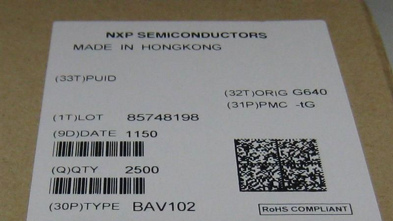 供应NXP原装二极管BAV102;BAV99LT;BAV70L;BAV21W;BAV23
