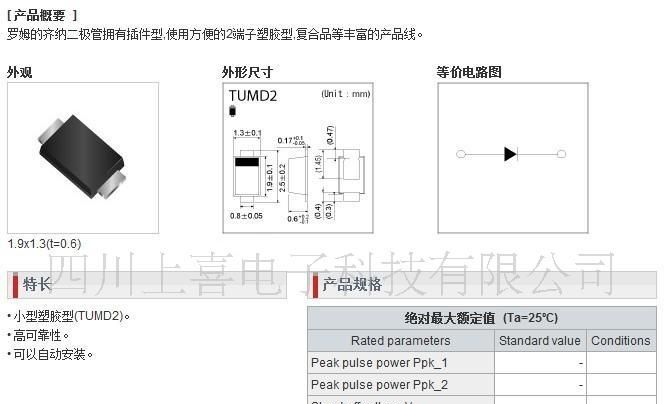 ROHM稳压二极管TDZ9.1
