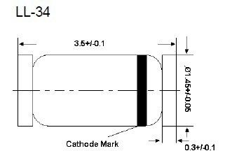 供应 ST先科 1/2W 0.5W 稳压二极管  BZX55C43 ZMM43 43V