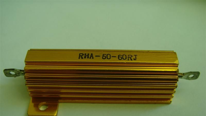 生产带散热器50W功率金色铝壳电阻器
