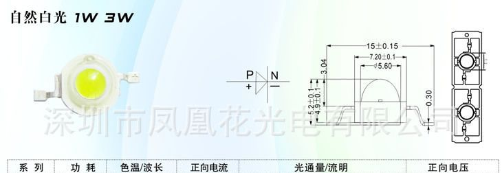 led   3W灯珠 180-220LM   台湾奇力45mil芯片