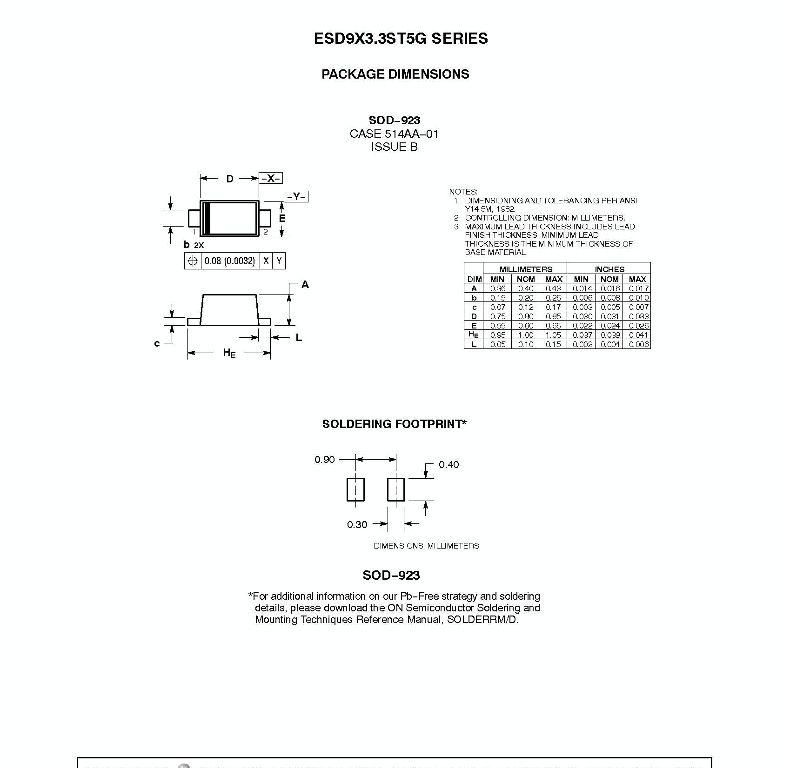 供应ESD9X5.0ST5G瞬变TVS管及替代料PESDNC9D5VU