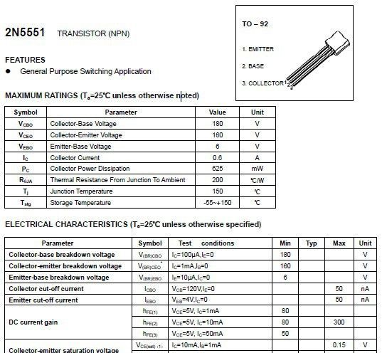 供应三极管5551/2N5551