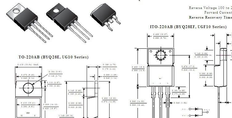 快恢复二极管 BYQ28E-150  BYQ28E-100  BYQ28E-200
