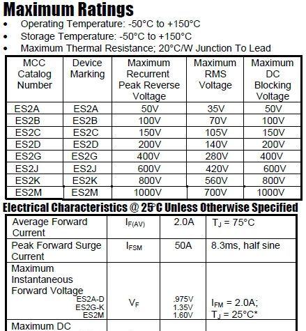 特价供应ES2A/ES2B/ES2C/ES2D/GES2G/ES2J/ES2K/ES2M贴片二极管