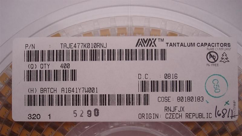 供应AVX 贴片钽电容 7343 100UF 107M  25V  E型