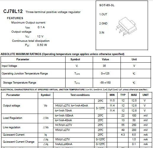 供应贴片三极管SOT-89 78L12印记78L12