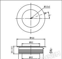 【威赛恩】 TECHSEM 台基 Y70KKG 快速 晶闸管 平板式