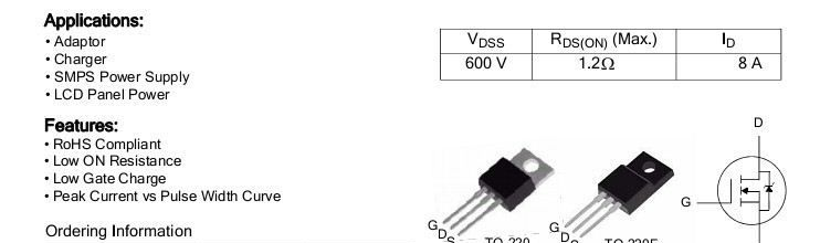 8N60_8N60价格_8N60批发采购_华晶微IPS场效应管ITA08N60A8N60