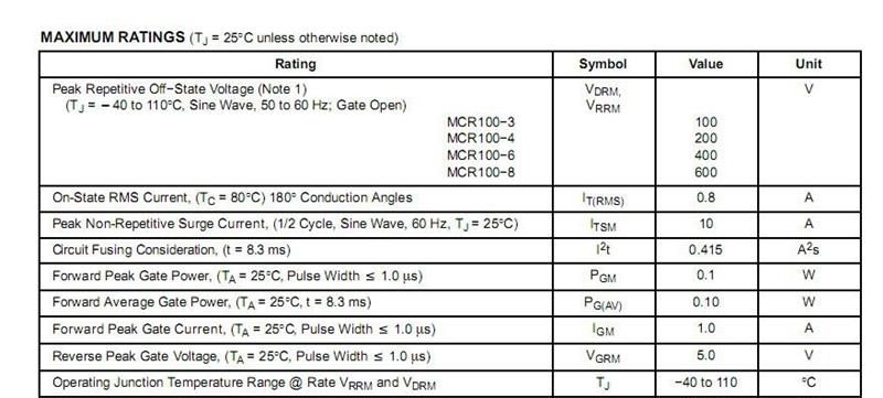 优势供应可控硅MCR100-6 TO-92 MCR100 ON