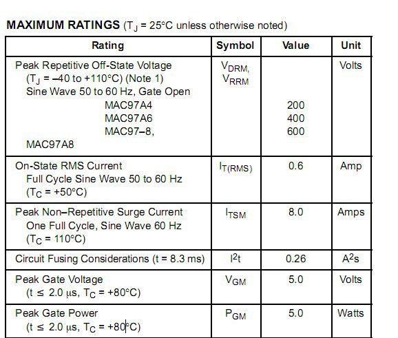 优势供应可控硅MAC97A6 TO-92 ON 97A6