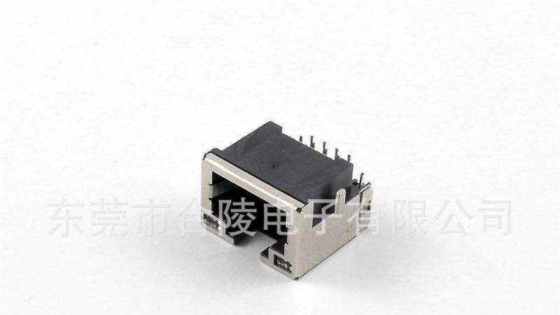【大量供应优质优价】RJ45沉板式 连接器  DIP带灯带屏蔽（图）