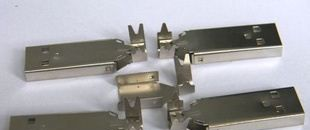 USB A公焊线三件式电脑连接器/连接器
