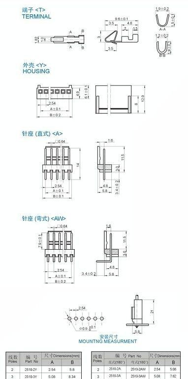 2510间距条形连接器