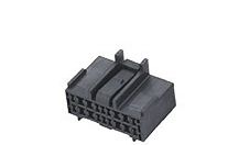 厂家供应：汽车连接器18位18孔黑色公壳护套胶壳接插件