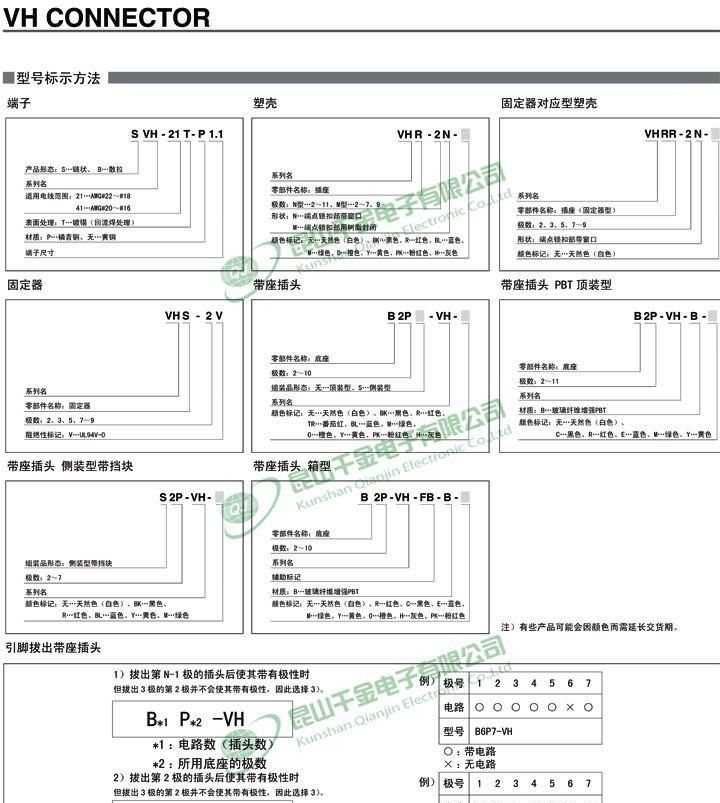 千金电子 JST连接器 原厂护套HOUSING 塑壳胶壳 VHR-5M现货