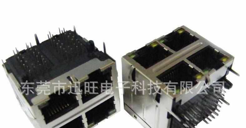 RJ45带滤波器带灯2X2