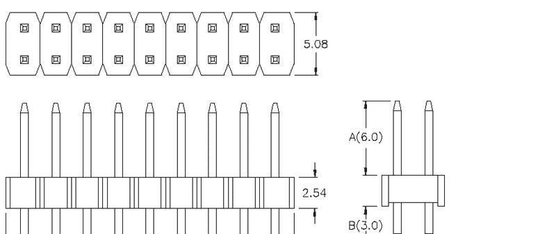 排针，排母 间距1.27,2.0,2.54mm, 单排