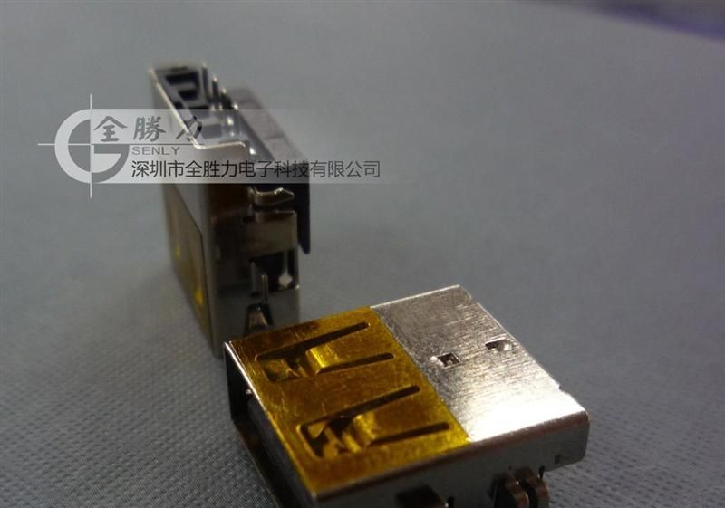 高端USBA母2.0沉板刺破式 卷边/直边 USB接口