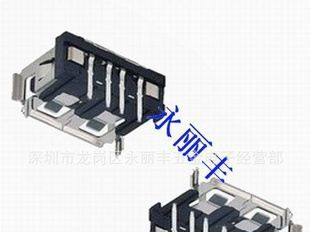 USB 连接器 ，USB AF 短体10.0,两个固定脚 插板, USB母座