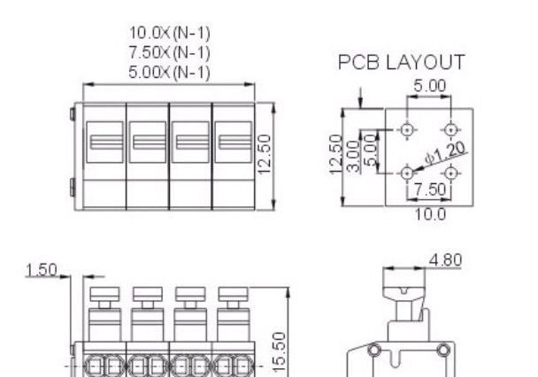 供应优质接线端子，PCB弹簧式接线端子