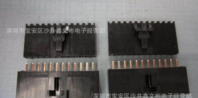 供应杜邦2.54  12P小型飞机头 带扣端子 镀金针座 连接器