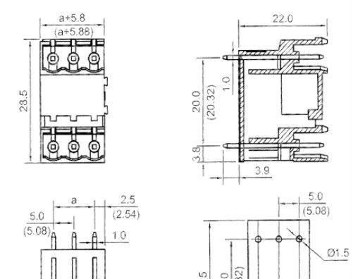YE24L-5.0/5.08插拔式接线端子台 PCB板 连接器 针座