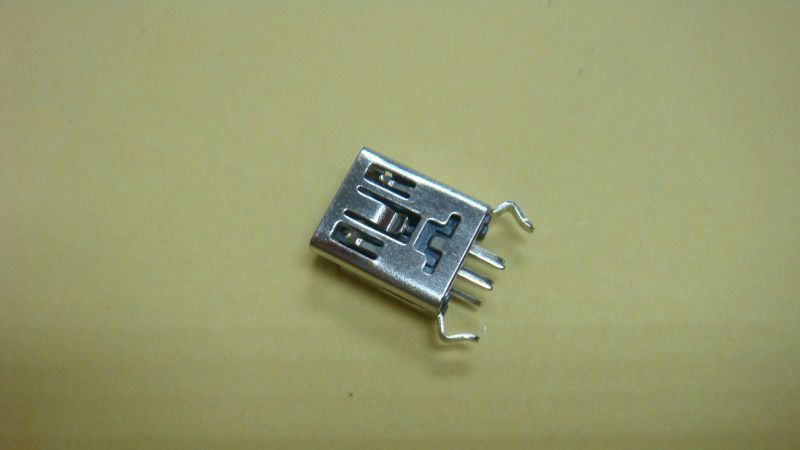 供应MINI USB连接器 5PIN母直插弯脚