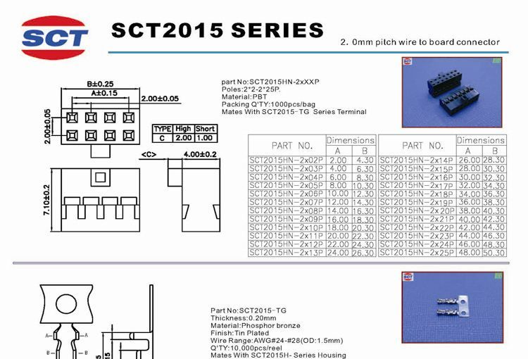 厂家热销 接插件 汽车接插件 SCT2015、Dupont 2.0