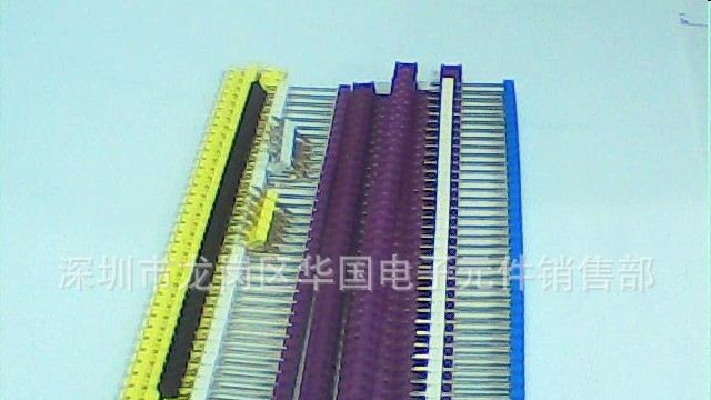 供应，2.54间距夹板式带凸位排母，塑胶高5.0，镀金环保2X20P