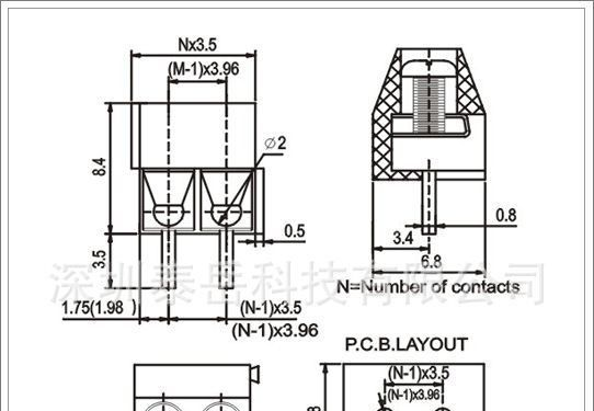 350V 396V螺钉式PCB接线端子台、仪器仪表接线端子台