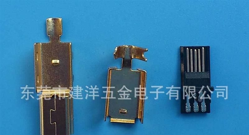 厂家低价直销USB连接器 MINI USB 5P 前五后四 焊线三件式