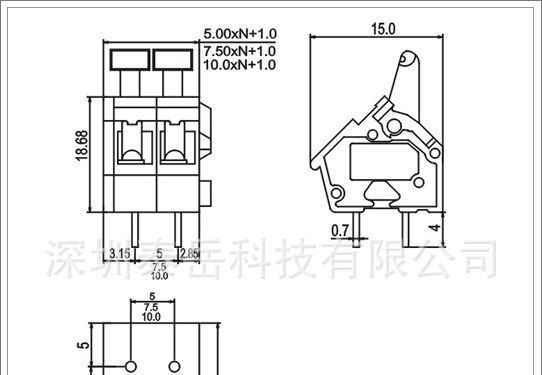 188免螺丝接线端子、间距10、按压式端子台、镇流器接线端子