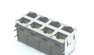 供应2X4RJ45网络插座 PCB插座 带弹插座