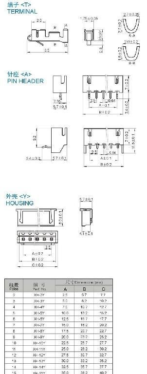 厂家直销 XH2.54 (C3) 端子连接线