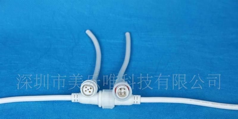 厂家直销LED水底灯连接器M19公母防水连接插4*0.5平方