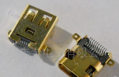 MICRO HDMI 高清连接器HDMI D TYPE手机连接器DIP/DIP