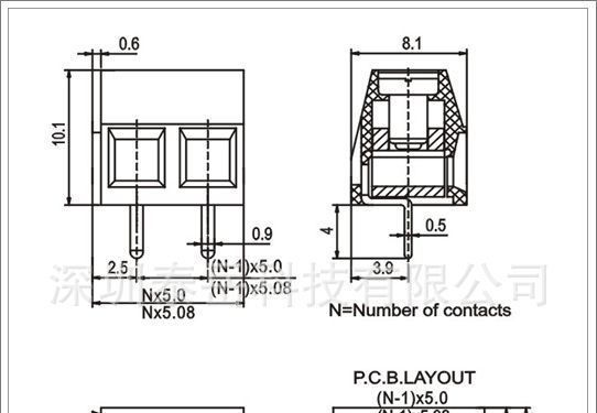 PCB欧式端子台、仪器仪表连接端子、上海江苏接线端子