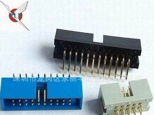 2.54mm 兰、白、黑色胶芯简牛 、带围墙排针