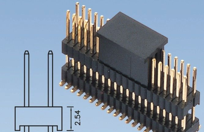 1.27mm双排针，双塑，SMT