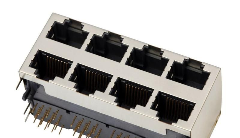 供应RJ45插座 59系列 8P8CS 全屏蔽 2*4双层
