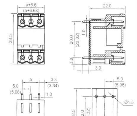 YE240-5.0/5.08双层插拔式PCB板接线端子台 连接器 针座