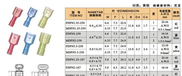 供应母全绝缘接头(尼龙) MDFNY5.5-250 插片端子