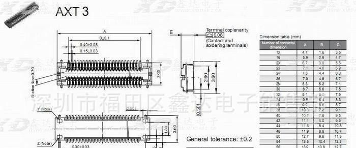 供松下 AXT354124 板对板 连接器