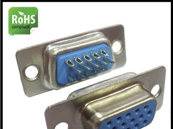 D-SUB电缆电脑插头，HDB15P母头焊线式连接器厂家生产D-SUB