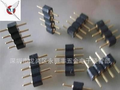 2.54mm 圆pin排针 .塑高3.0 ,180°DIP， 圆孔排针排母