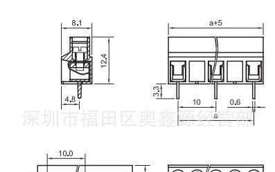 YA321-1.0螺钉式PCB接线端子台 端子排 直插针 连接器