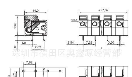 YX222-7.62间距无螺丝 弹簧式PCB接线端子台 端子排 连接器