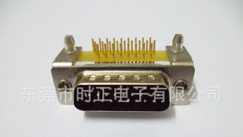 D-SUB连接器HDR26插板式90度车针铆支架接插件公座母座